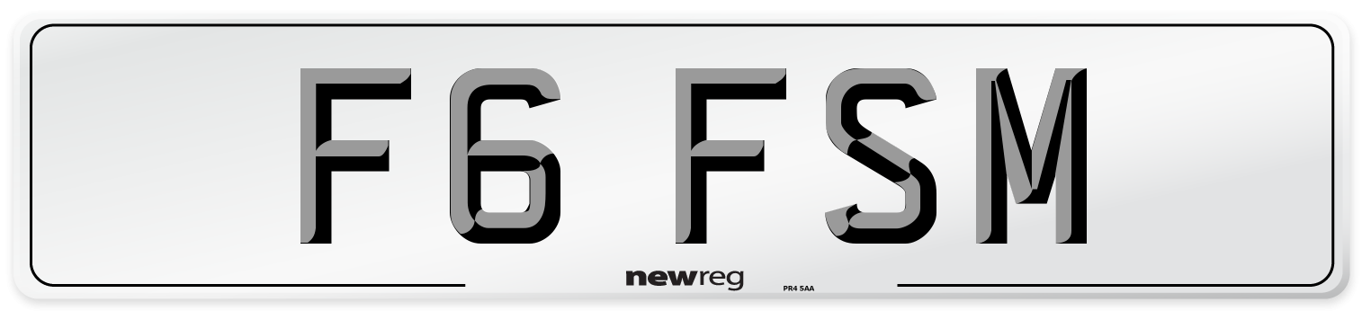 F6 FSM Number Plate from New Reg